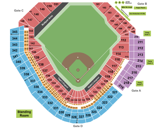 Comerica Park Tigers Seating Chart